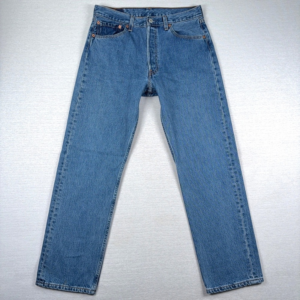 Vintage Levi's 501 Button-Fly Jeans Mens 33x30 Blue Denim Cotton 1 Spot On Hem